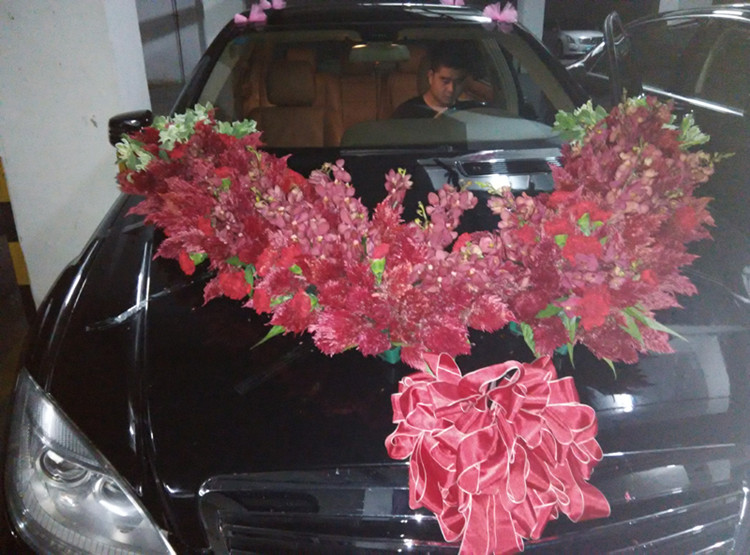 豪华v型车头花 鲜花 婚庆婚车套餐